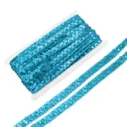 14 Yard Sequins Beaded Lace Trim 2 Row 0.6 inch Braid Trim Lake Blue