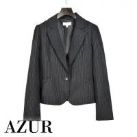 在飛比找momo購物網優惠-【AZUR】都會時尚風格細條直紋西裝外套-2色