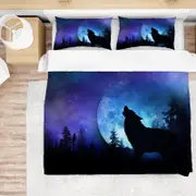 3D Moon Night Wolf Quilt Cover Set Bedding Set Pillowcases 17