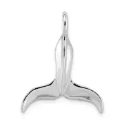 14k White Gold 3-D Polished Whale Tail Charm