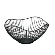 Iron Wire Fruit Bowl Bread Basket Storage Dish Dining Decor T9S5 Object I6C9