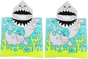 BESTonZON 2pcs Beach Towel Cloak Bath Towel Cape Kids Cape Comfortable Fiber Material Quick Drying Cartoon Pattern