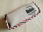 Vintage linen pencil case - pen pocket - make up bag - birthday Christmas gift