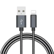 1M All Metal Fast Charging Data Sync Charger Cable For Iphone Black Cables & Adapters