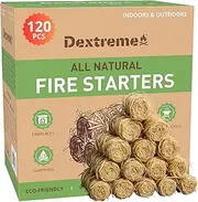 [Dextreme] Fire Starters, 108 Pack Natural Fire Starters for BBQ, Campfires, Fireplace, Charcoal, Wood Stove, Fire Pit, Fireplace, Pizza Oven and Smokers, All Weather, Odorless, Non-Toxic for Indoor and