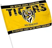 Licensed AFL Richmond Tigers Kids Pole Game Day Flag Banner