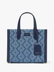 Spade Flower Jacquard Denim Manhattan Small Tote