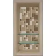 American Bath Factory Shower Niche 4"x12"x24" Solid Surface Tuscany/Brown Sugar