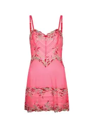 Wacoal Embrace Embroidered Lace-panelled Chemise - Pink S (UK8-10 / S)