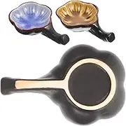 2pcs Ceramic Ink Disc Pen Plate Holder Inkwell Plate for Desktop Inkwell for Dip Pen Calligraphy Decorative Ink-Stone Ornament Ceramics