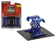 Automotive Double Scissor Lift Blue "Double Scissor Lifts" Series 1 1/64 Diecast