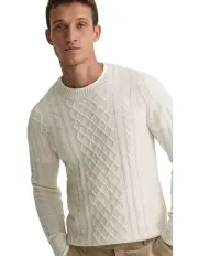 [Oxford] Bruno Wool Cable Knit in Ivory