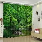 Wonderful Emerald Forest 3D Blockout Photo Print Curtain Fabric Curtains Window