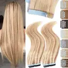 AAAAA+ Tape In Remy Human Hair Extensions Russian Seamless Skin Weft Full Head