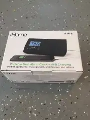 iHome Portable Alarm Clock Speaker Black (iHM46BC)