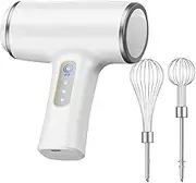 Electric Mixer, Hand Mixer Beaters, Rechargeable Portable Frother High-Speed Stirrer Blender for Dough Mixing Milk Frothing Baking Coffee Protein Shakes Travel Drinks Latte