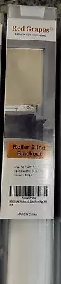 Red Grapes Brand Roller Blind Blackout Window Shade Beige 26x72. Brand New