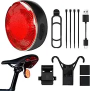 Bike Tail Light Rechargeable, Smart Brake Sensor LED Rear Light, 5 Lighting Modes, Waterproof Rechargeable Taillight for Night Riding Mountain Biking Road Cycling