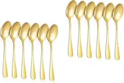 Zerodeko Sets Stainless Steel Tableware Spoon Set Round Dinner Spoons Easy Handling Dishwasher Safe Pcs