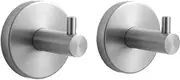 Vacuum Suction Cup Hooks – Heavy Duty No-Drill Towel & Coat Hanger for Bathroom, Kitchen, Door, or Wall – Stainless Steel Rack for Robes, Loofahs, Wreaths, Decoration – (Set of 2 Silver L-Shape)
