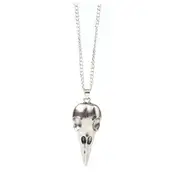 4 Pcs Punk Three-dimensional Metal Alloy Pointed Skull Head Pendant Necklace Halloween Jewelry Gift Ancient silver