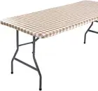 Elastic Fitted Rectangle Table Cover, Fits 6Ft Folding and Rigid Trestle Dining