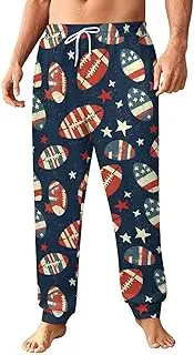 [Generic] Men's Sweatpants, Navy Blue Americana Layout-94, Polyester Joggers, Sweatpants Jogging Pants for Workout Running