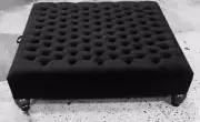 New Extra large Chesterfield Square deep Button Coffee Table Plush Black 46 X 46
