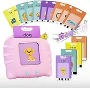 224 Sight Words Talking Flash Cards Toys for Ages 2-4,Alphabet Learning Pocket Speech Therapy Autism Sensory Toys for Toddlers, Educational Flash Cards Gifts for Toddlers Boys and Girls (Pink)