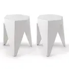 Artiss 2x Bar Stools Puzzle Plastic Foot Stool White ArtissIn