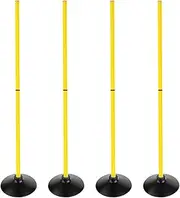 ASENVER Soccer Agility Poles Set Detachable Sports Trainning Speed Pole Slalom Poles with Rubber Base Sport Traning Equipment