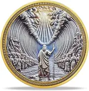 RYUKENLM Moses Parting The Red Sea Christian Challenge Coin Exodus 14:21 Verse Token Divine Power & Guidance Christian Gift for Men & Women Religious Keepsake