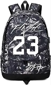 Basketball MJ23 Luminous Ball Storage Backpack Sports Equipment Depositary Multifunctional Bag for Men Women (Grey Pattern 1)