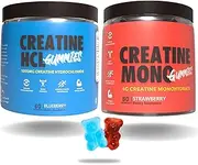 Creatine Gummies Twin Pack: Strawberry 4000mg Creatine Monohydrate & Blueberry 1000mg Creatine HCL