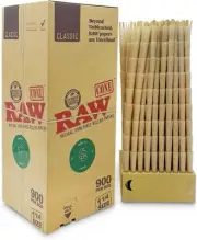RAW Cones Classic 1 1/4 Size: Box of 900 - Pre Rolled Rawthentic Cones Rolling P