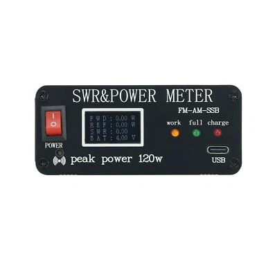 1.8MHz-50MHz Power Watt Meter SWR & Power Meter Peak Power 120W FM-AM-SSB SWR A