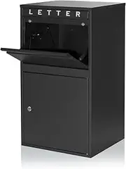 Ydocabinit Package Delivery Boxes for Outside, Large Mailbox for Parcel, Galvanized Steel Parcel Mailbox, Wall Mounted Lockable Anti-Theft for Porch,Curbside,BG019A-1-Black
