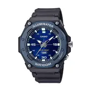 Casio Ana Heavy Duty Led Light 100M Water Resistant Water Resistant Blue Face Black Resin Band MW620H-2A