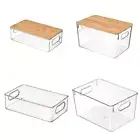 Plastic Cosmetics Organizer with Cover Table Sorting Basket Fridge Sorting