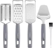 5-Piece Cheese Grater Set Stainless Steel Cheese Slicer with Handle Multi-Purpos