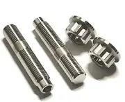 6PCS Gr5 TI6Al4Vi M10x1.25 x55mm Titanium Alloy Automotive Exhaust Manifold Stud Bolts Nuts Washers Kit Set (Size: M8x40, Color: Blue)