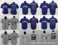 在飛比找Yahoo奇摩拍賣-7-11運費0元優惠優惠-現貨2020新款MLB球衣 科羅拉多洛磯隊19#28#棒球服