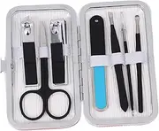 WOONEKY Manicure Set Professional Nail Clippers Tweezers Set Eyebrow Scissor Nail Clipper Kit Portable Storage Case Smooth Edge