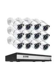 ZOSI H.265+ 1080p 16 Channel Home Security Camera System with AI Human Vehicl...