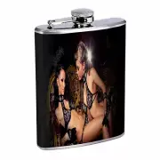Cabo San Lucas Pin Up Girls D6 Flask 8oz Stainless Steel Hip Drinking Whiskey