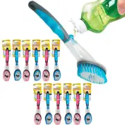 Pack of 12 Soap Dispensing Dish Brushes with Liquid Handle Sink Scrubbers and