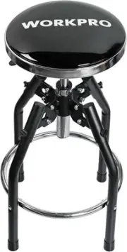 WORKPRO Heavy Duty Adjustable Hydraulic Shop Stool,Garage Bar Stool, Black