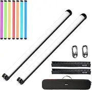 K60 20W Light Bi-Color Light Tube Portable Fill Light Bar 2500K-8500K Dimmable TLCI≥97 CRI≥95 26 Special Stage Effects O Screen Support Wireless Remote Control Black 2pcs Light Tube
