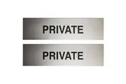2x Sandleford 20cm Metal Private Sign Self Adhesive Work Business Signage Silver