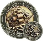 AtSKnSK Motivational Coin Sailing Anchor, Encouragement Coin for Men and Women, Challenge and Success, Memorial Gift in Protective Case, Office Memorial Gifts for Incentive Awards